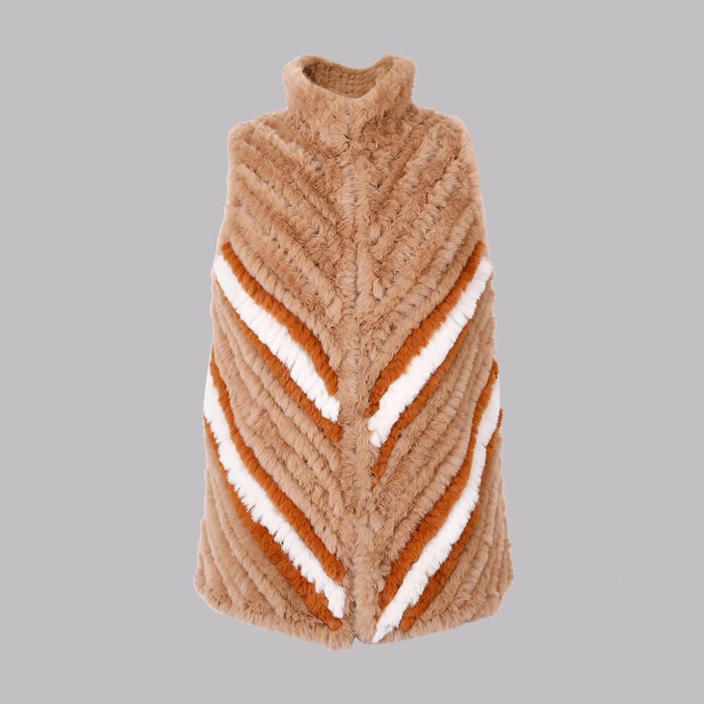 人造毛編織立領(lǐng)背心