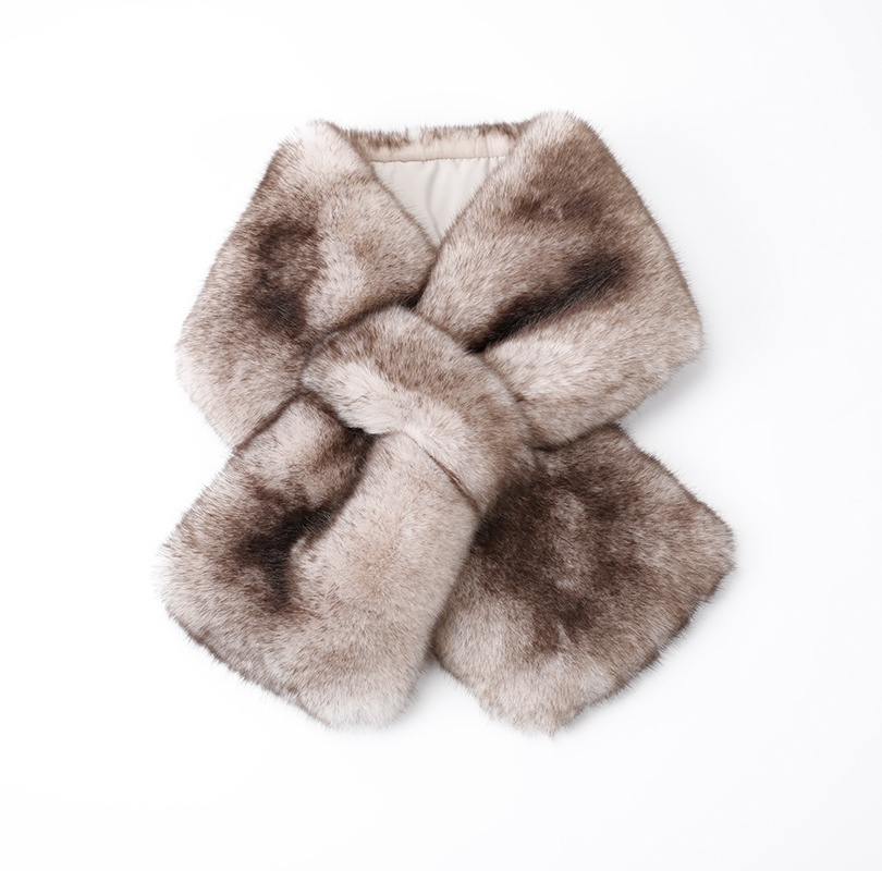 人造毛帶袢圍巾
