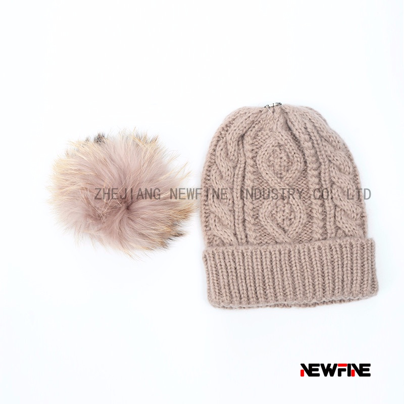 時尚保暖日常男女針織毛球帽子