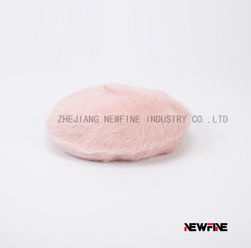 仿貂絨多彩貝雷帽