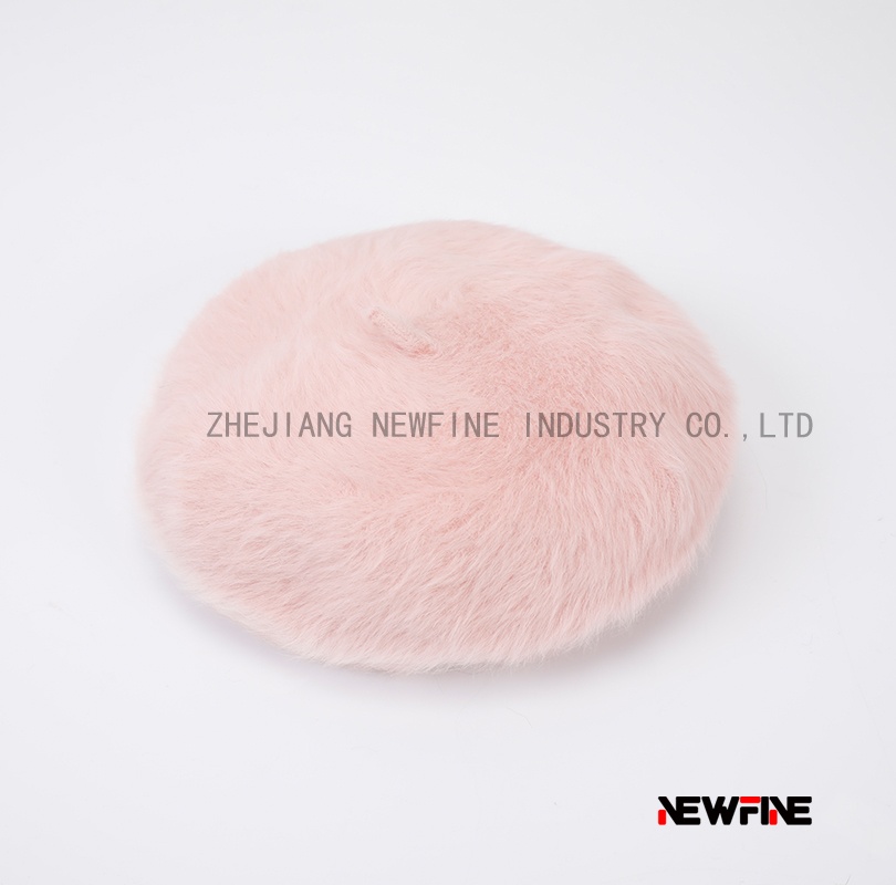 仿貂絨多彩貝雷帽